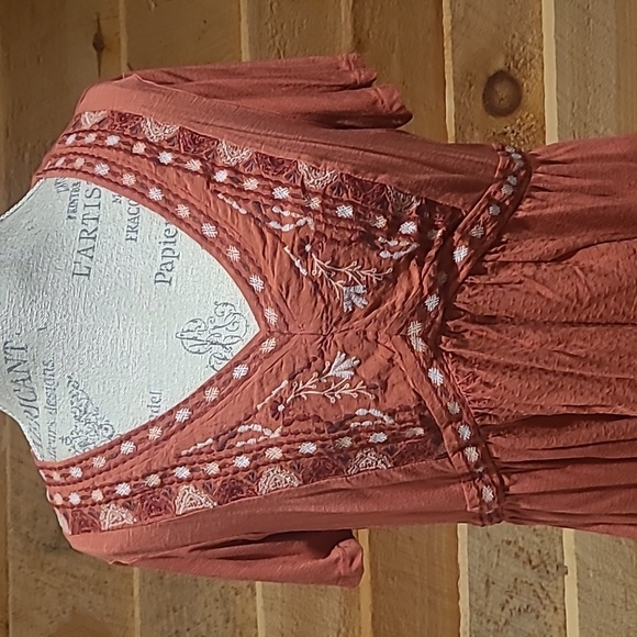 Boho burnt orange tshirt size L - Picture 2 of 5